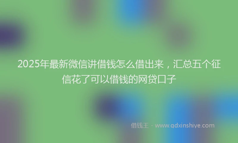 2025年最新微信讲借钱怎么借出来，汇总五个征信花了可以借钱的网贷口子