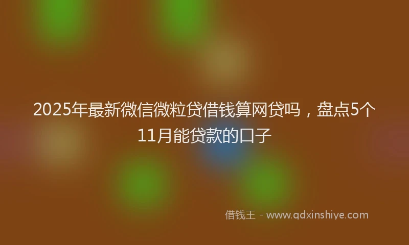 2025年最新微信微粒贷借钱算网贷吗，盘点5个11月能贷款的口子