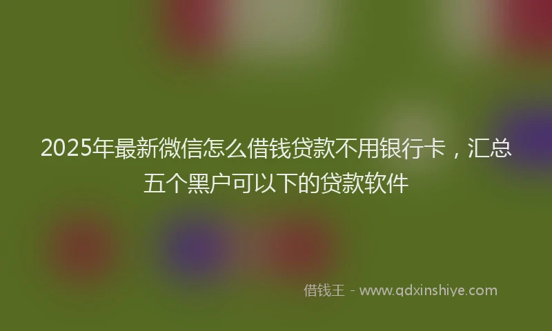 2025年最新微信怎么借钱贷款不用银行卡，汇总五个黑户可以下的贷款软件