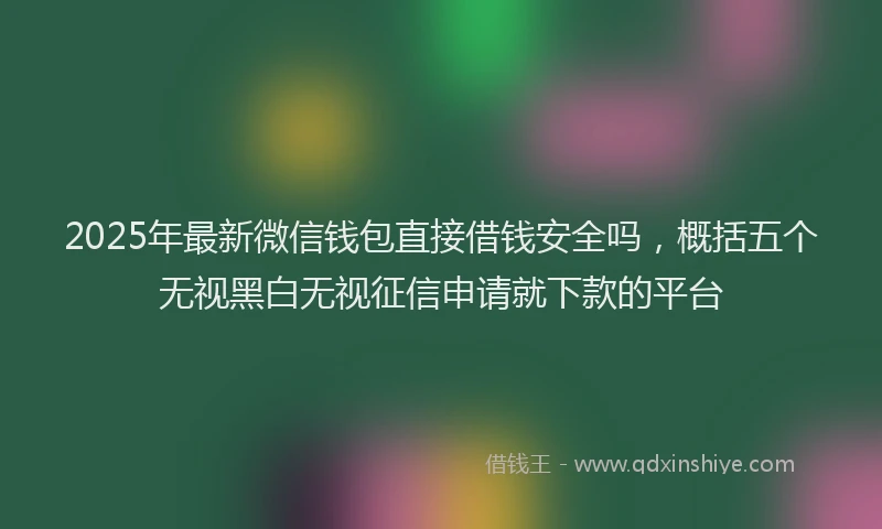 2025年最新微信钱包直接借钱安全吗，概括五个无视黑白无视征信申请就下款的平台