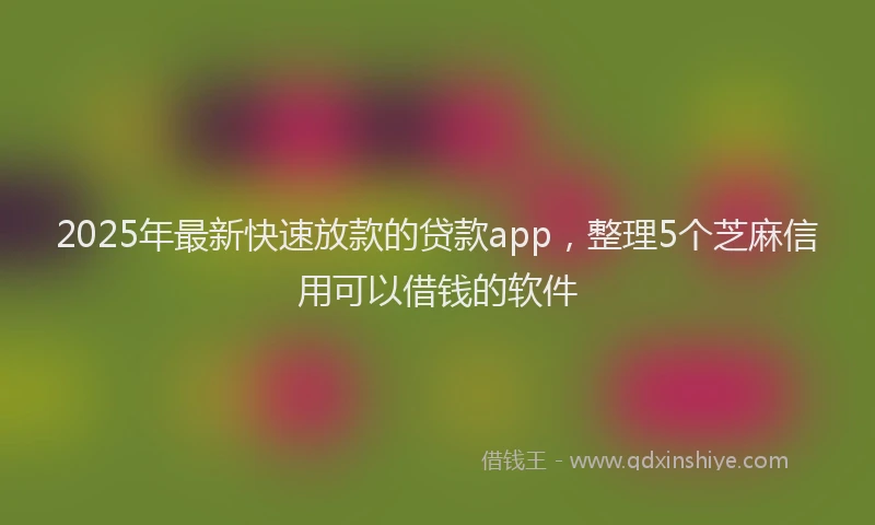 2025年最新快速放款的贷款app，整理5个芝麻信用可以借钱的软件