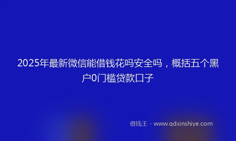 2025年最新微信能借钱花吗安全吗，概括五个黑户0门槛贷款口子
