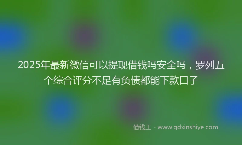 2025年最新微信可以提现借钱吗安全吗，罗列五个综合评分不足有负债都能下款口子
