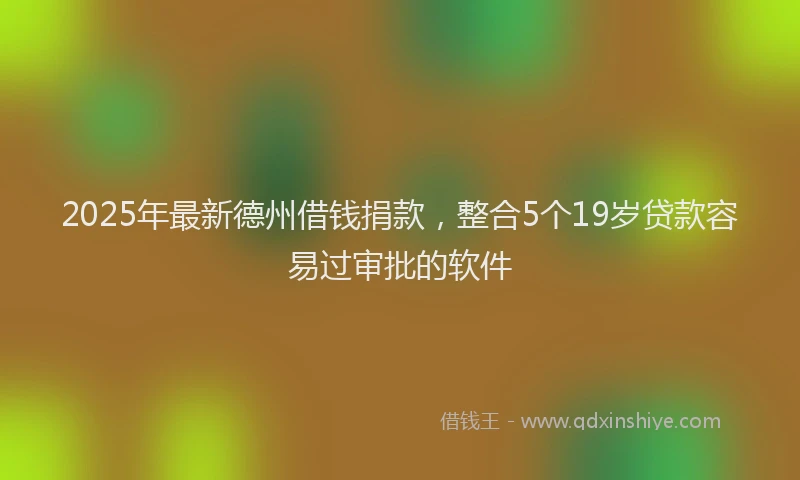 2025年最新德州借钱捐款，整合5个19岁贷款容易过审批的软件