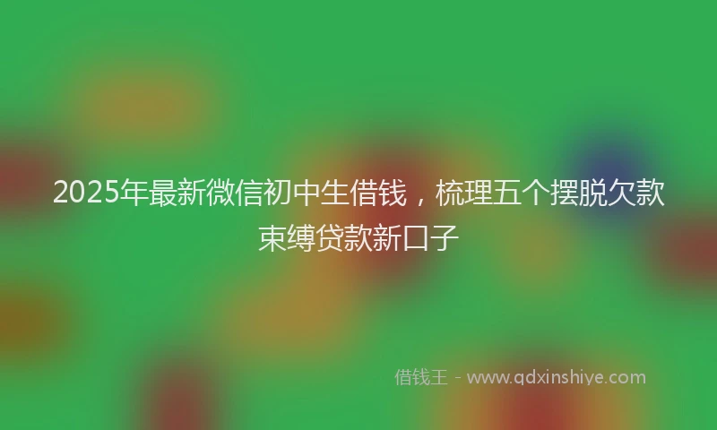 2025年最新微信初中生借钱，梳理五个摆脱欠款束缚贷款新口子