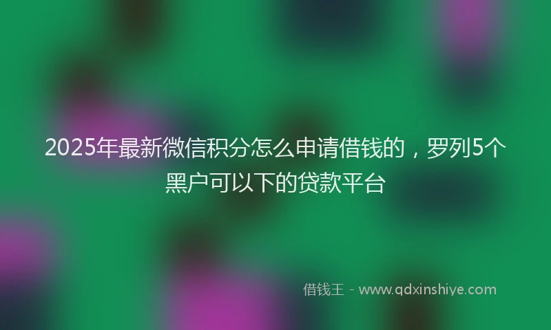 2025年最新微信积分怎么申请借钱的，罗列5个黑户可以下的贷款平台