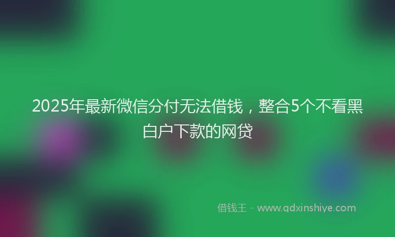 2025年最新微信分付无法借钱，整合5个不看黑白户下款的网贷