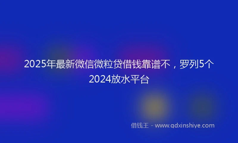 2025年最新微信微粒贷借钱靠谱不，罗列5个2024放水平台