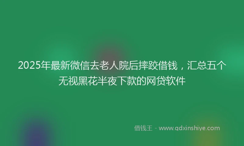 2025年最新微信去老人院后摔跤借钱，汇总五个无视黑花半夜下款的网贷软件