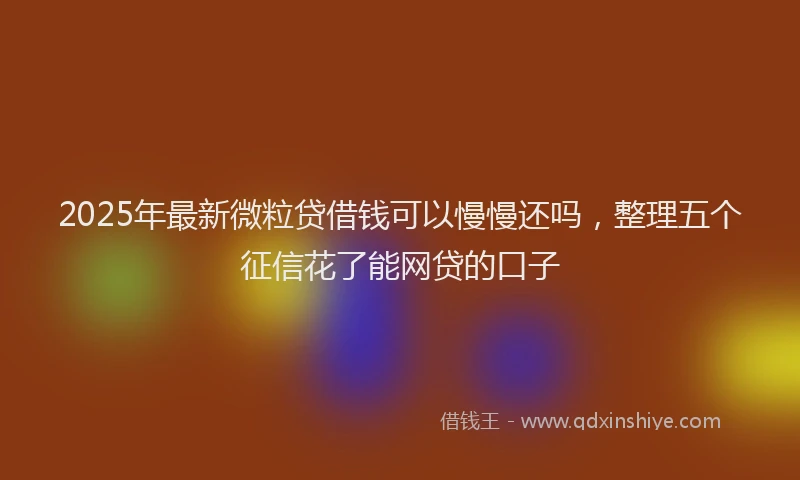 2025年最新微粒贷借钱可以慢慢还吗，整理五个征信花了能网贷的口子