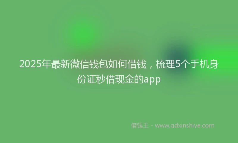 2025年最新微信钱包如何借钱，梳理5个手机身份证秒借现金的app