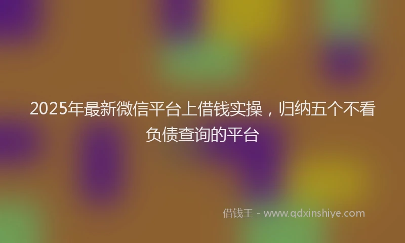 2025年最新微信平台上借钱实操，归纳五个不看负债查询的平台