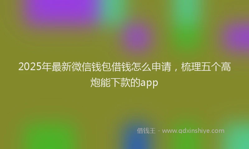 2025年最新微信钱包借钱怎么申请，梳理五个高炮能下款的app