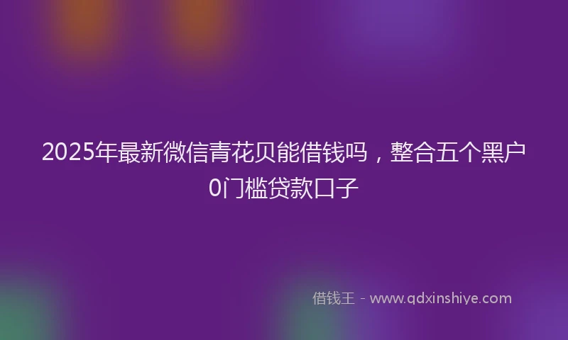 2025年最新微信青花贝能借钱吗，整合五个黑户0门槛贷款口子