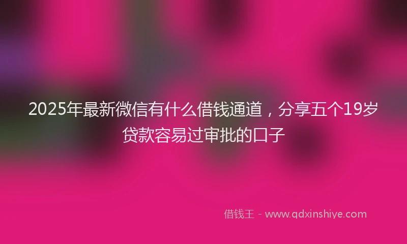 2025年最新微信有什么借钱通道，分享五个19岁贷款容易过审批的口子