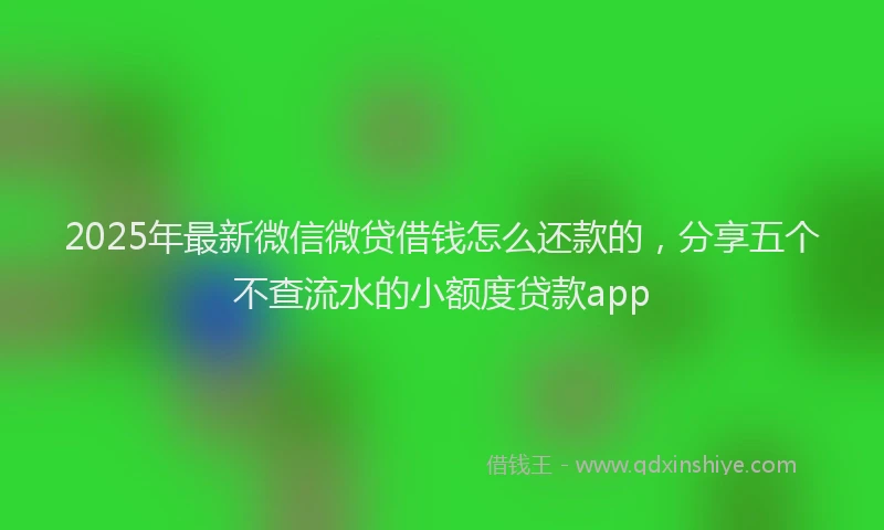 2025年最新微信微贷借钱怎么还款的，分享五个不查流水的小额度贷款app