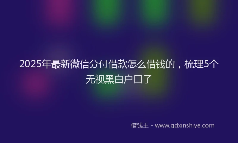 2025年最新微信分付借款怎么借钱的，梳理5个无视黑白户口子