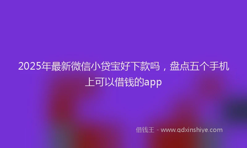 2025年最新微信小贷宝好下款吗，盘点五个手机上可以借钱的app