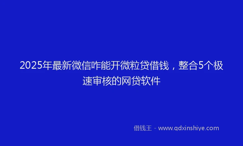 2025年最新微信咋能开微粒贷借钱，整合5个极速审核的网贷软件