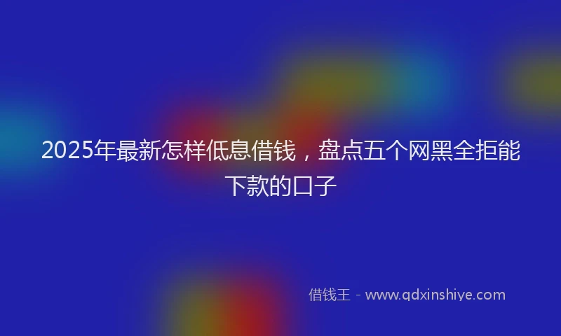 2025年最新怎样低息借钱，盘点五个网黑全拒能下款的口子