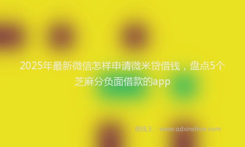 2025年最新微信怎样申请微米贷借钱，盘点5个芝麻分负面借款的app
