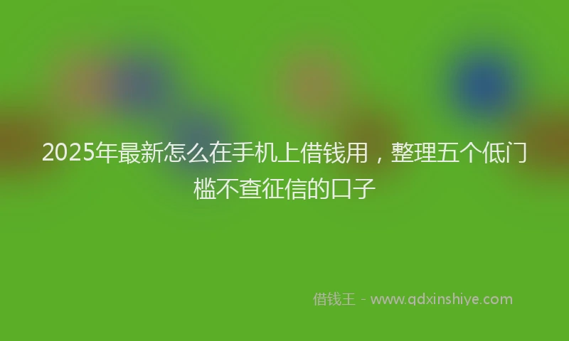 2025年最新怎么在手机上借钱用，整理五个低门槛不查征信的口子