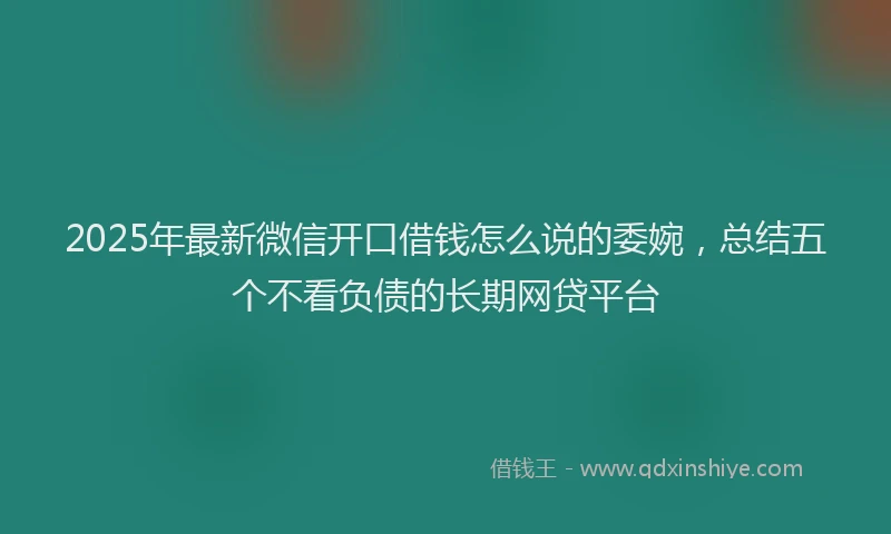 2025年最新微信开口借钱怎么说的委婉，总结五个不看负债的长期网贷平台