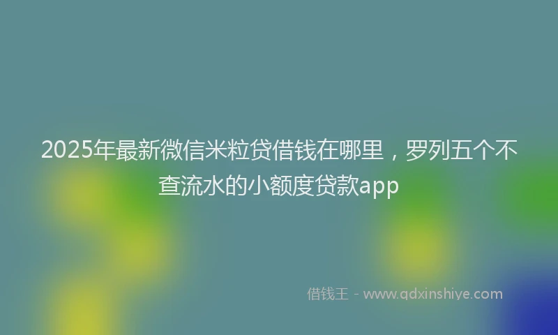 2025年最新微信米粒贷借钱在哪里，罗列五个不查流水的小额度贷款app