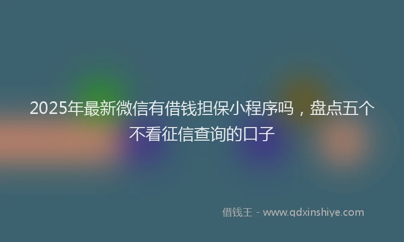 2025年最新微信有借钱担保小程序吗，盘点五个不看征信查询的口子