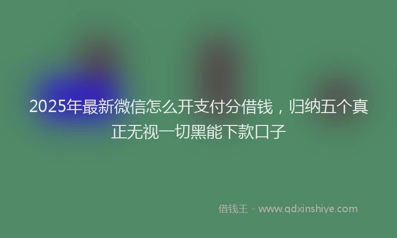 2025年最新微信怎么开支付分借钱，归纳五个真正无视一切黑能下款口子