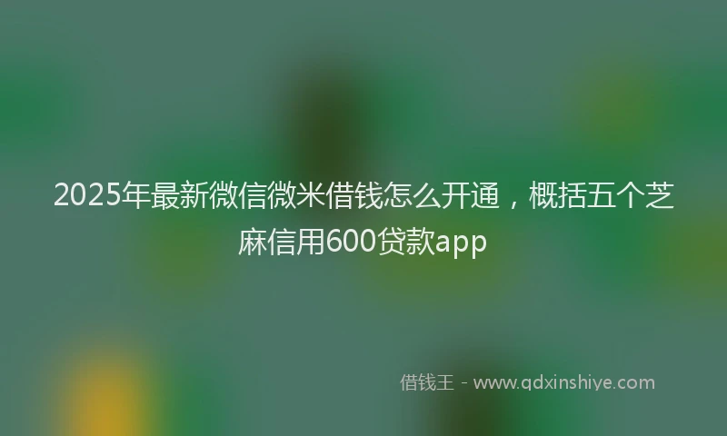2025年最新微信微米借钱怎么开通，概括五个芝麻信用600贷款app