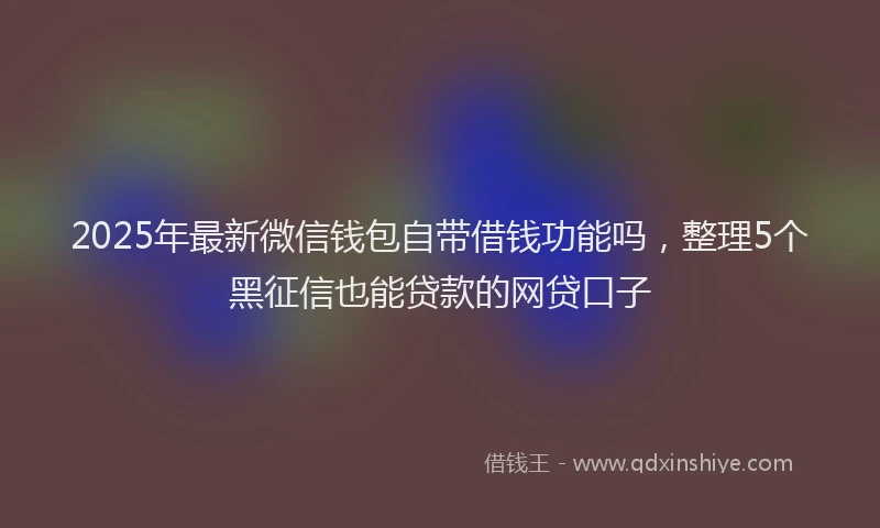 2025年最新微信钱包自带借钱功能吗，整理5个黑征信也能贷款的网贷口子