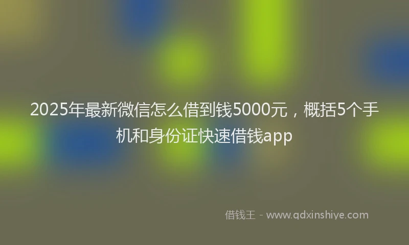 2025年最新微信怎么借到钱5000元，概括5个手机和身份证快速借钱app