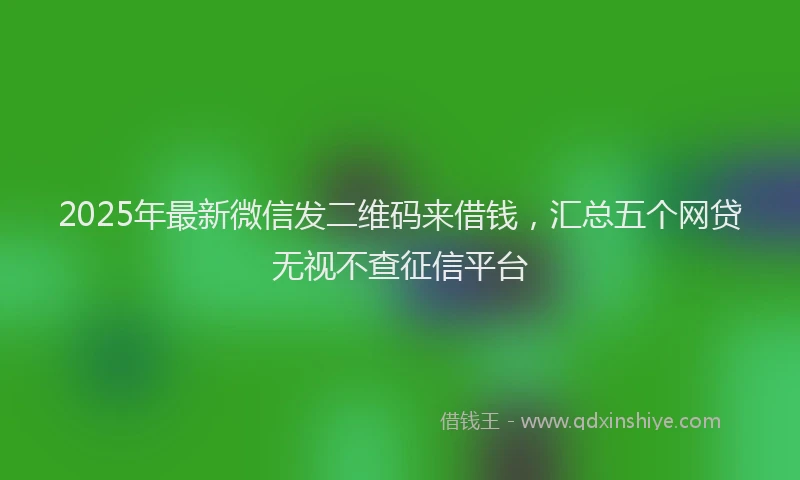 2025年最新微信发二维码来借钱，汇总五个网贷无视不查征信平台