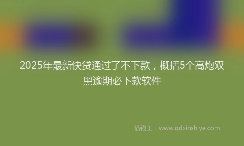 2025年最新快贷通过了不下款，概括5个高炮双黑逾期必下款软件