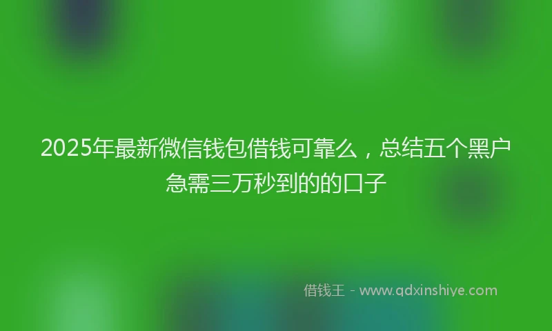 2025年最新微信钱包借钱可靠么，总结五个黑户急需三万秒到的的口子