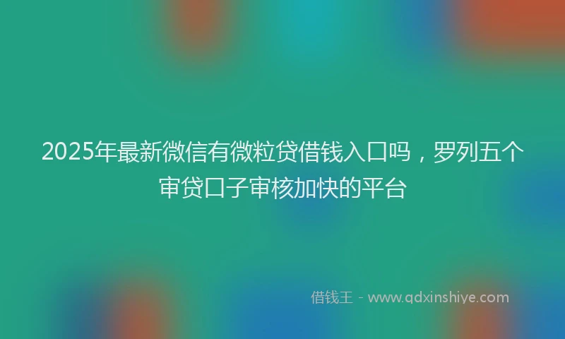 2025年最新微信有微粒贷借钱入口吗，罗列五个审贷口子审核加快的平台
