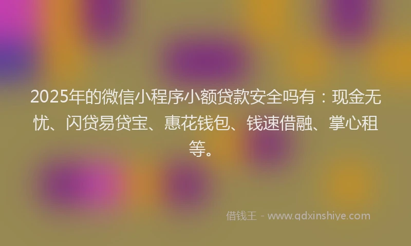 2025年的微信小程序小额贷款安全吗有：现金无忧、闪贷易贷宝、惠花钱包、钱速借融、掌心租等。
