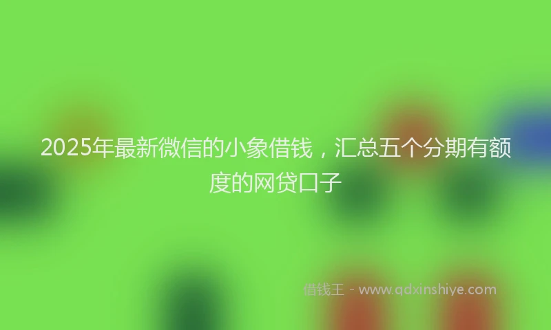 2025年最新微信的小象借钱，汇总五个分期有额度的网贷口子