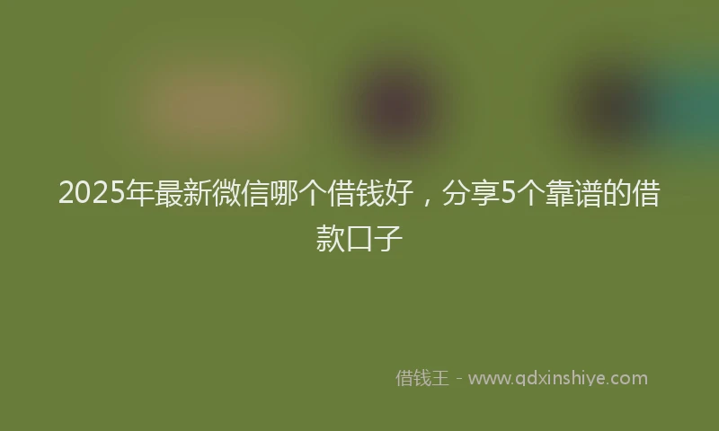 2025年最新微信哪个借钱好，分享5个靠谱的借款口子