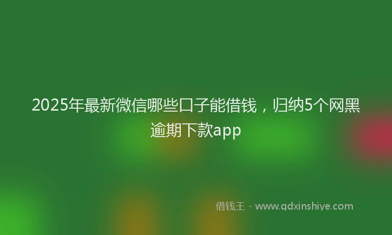 2025年最新微信哪些口子能借钱，归纳5个网黑逾期下款app