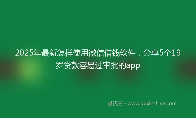 2025年最新怎样使用微信借钱软件，分享5个19岁贷款容易过审批的app