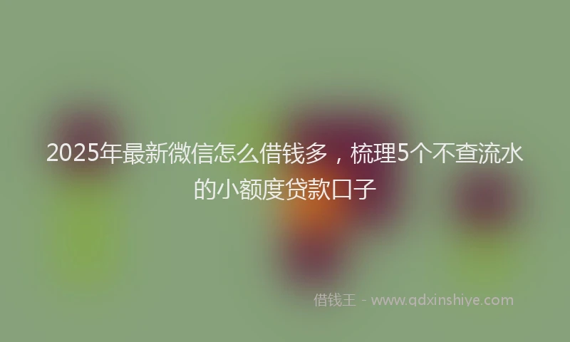 2025年最新微信怎么借钱多，梳理5个不查流水的小额度贷款口子