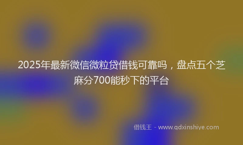 2025年最新微信微粒贷借钱可靠吗，盘点五个芝麻分700能秒下的平台