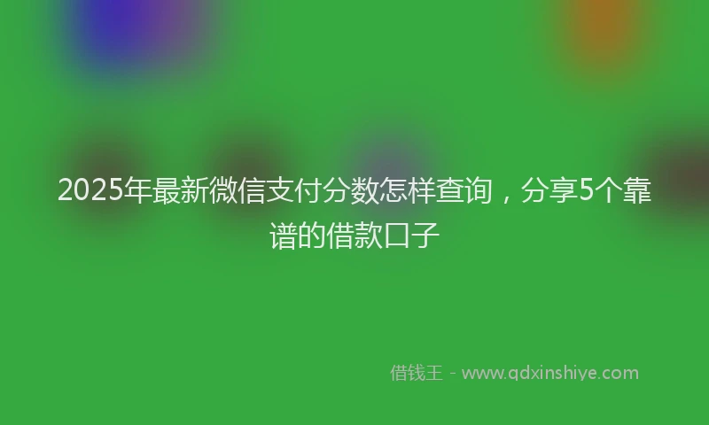 2025年最新微信支付分数怎样查询，分享5个靠谱的借款口子
