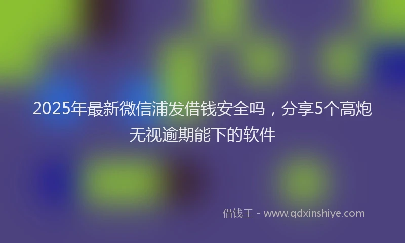 2025年最新微信浦发借钱安全吗，分享5个高炮无视逾期能下的软件