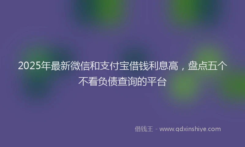 2025年最新微信和支付宝借钱利息高，盘点五个不看负债查询的平台