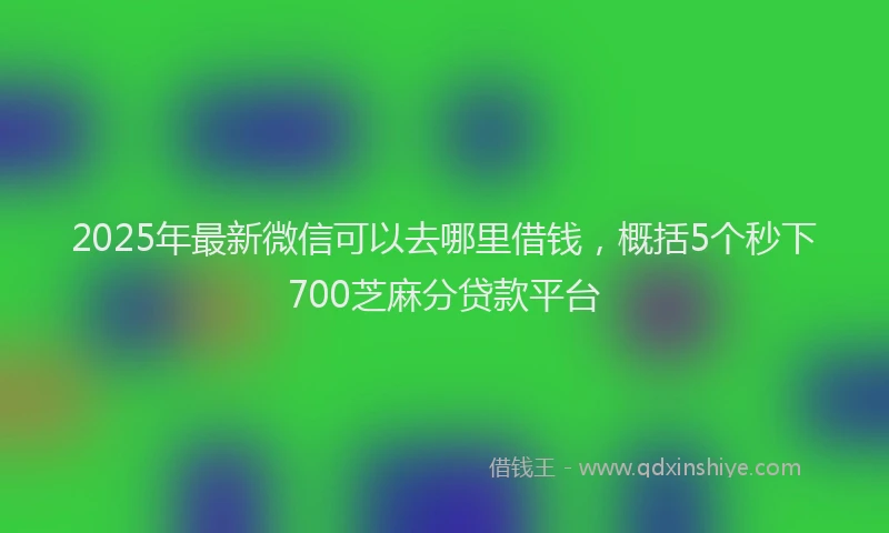 2025年最新微信可以去哪里借钱，概括5个秒下700芝麻分贷款平台