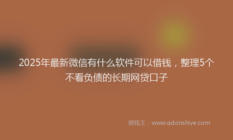 2025年最新微信有什么软件可以借钱，整理5个不看负债的长期网贷口子