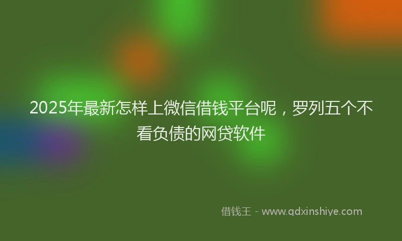 2025年最新怎样上微信借钱平台呢，罗列五个不看负债的网贷软件